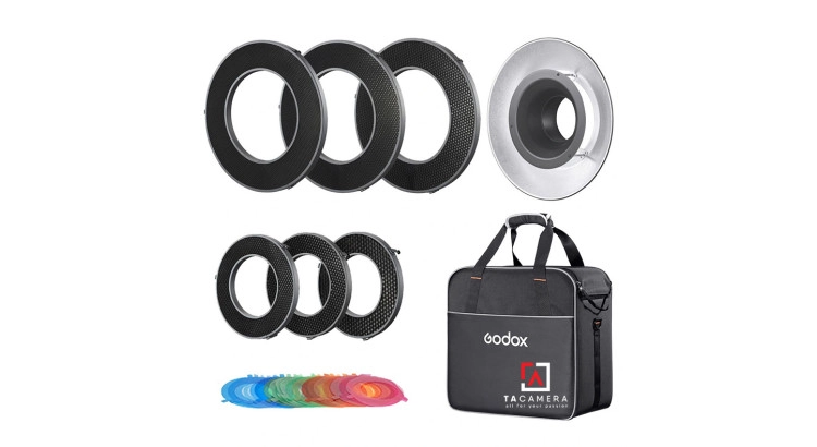 Bộ phụ kiện cho R200 (for AD200 Pro) - Godox: Lưới tổ ong, Chóa đèn, Gel màu và Túi đựng đèn