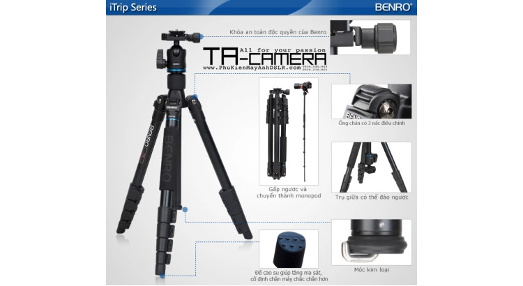 Chân máy ảnh Tripod & Monopod 2in1 Benro iTrip IT25
