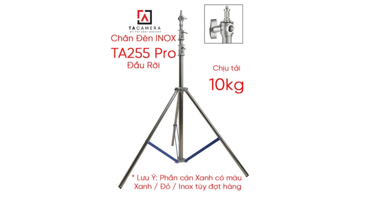 Chân Đèn Inox TA255 Pro - Đầu Rời - 2,5m