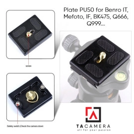 Plate PU50 for Benro IT, Mefoto, IF, BK475, Q666, Q999….