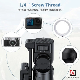 Gậy Chụp Hình Selfie Kiêm Tripod Ulanzi MT-70 - Có Remote - Hỗ Trợ 2 Điện Thoại Cùng Lúc