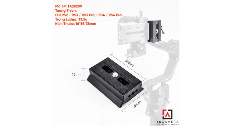 Plate Gimbal DJI RS2 / RS3 / RS3 Pro / RS4 / RS4 Pro - TA28289