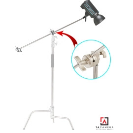 Tay Boom - Arm Treo Đèn Inox 125cm + 2 Khớp Nối Grip Head
