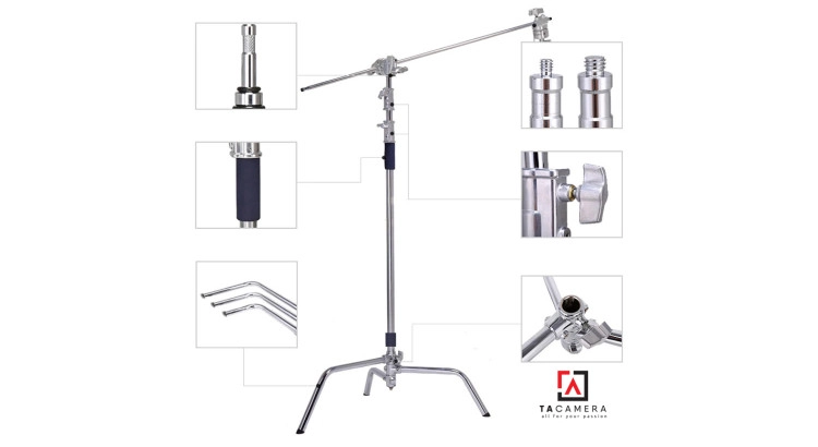 Chân Đèn C-Stand CK-1 Kèm Boom Ngang Kèm Boom Ngang Và 2 Khớp Nối