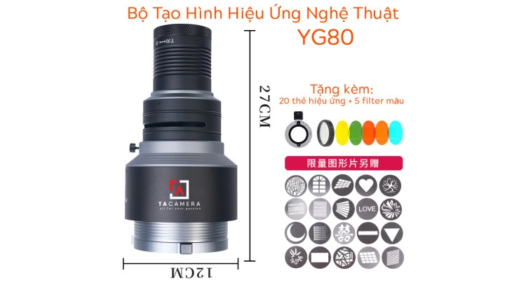 Bộ Tạo Hình Hiệu Ứng Nghệ Thuật Snoot Gobo YG80