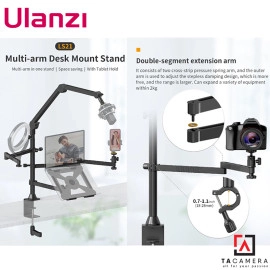 Kẹp Ulanzi Vijim LS21 - Bộ Boom Arm Cho Người Sáng Tạo Đa Chức Năng Nhất Gắn Toàn Bộ Đèn, Micro, Máy Ảnh, Laptop
