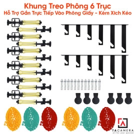 Khung Treo Phông 6 Trục Hỗ Trợ Gắn Trực Tiếp Vào Phông Giấy - Kèm Xích Kéo