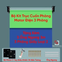 Bộ Kit Trục Cuốn Phông Motor Điện 3 Phông - Tặng Kèm 3 Ống Ngang 3m + 3 Phông Giấy Loại 2