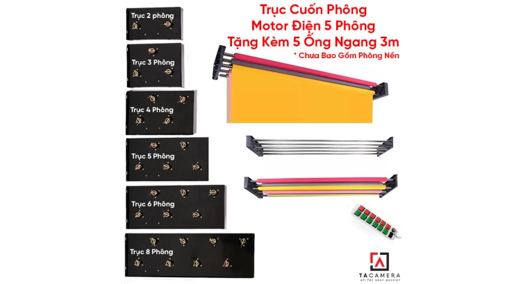 Trục Cuốn Phông Motor Điện 5 Phông - Tặng Kèm 5 Ống Ngang 3m