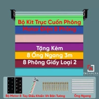 Bộ Kit Trục Cuốn Phông Motor Điện 8 Phông - Tặng Kèm 8 Ống Ngang 3m + 8 Phông Giấy Loại 2