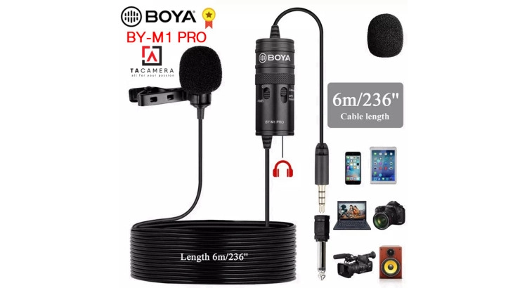 Microphone Thu Âm Cài Áo BOYA BY-M1 PRO Giảm Ổn (Chính Hãng)