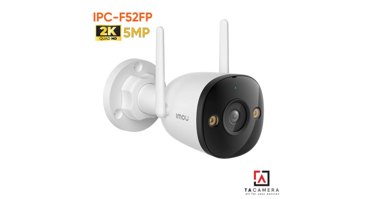 Camera Wifi Ngoài Trời Imou Bullet 2C IPC-F52FP 5MP 3K - Full Color, Tích Hợp Mic, Đèn Báo, Hồng Ngoại 30m, Phát Hiện Chuyển Động