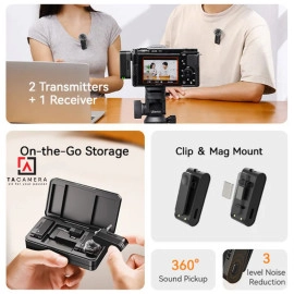 Micro Thu Âm Không Dây Cho Điện Thoại Cổng Type-C / Máy Ảnh Ulanzi A100  + Adapter Lightning