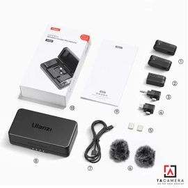 Micro Thu Âm Không Dây Cho Điện Thoại Cổng Type-C / Máy Ảnh Ulanzi A100  + Adapter Lightning