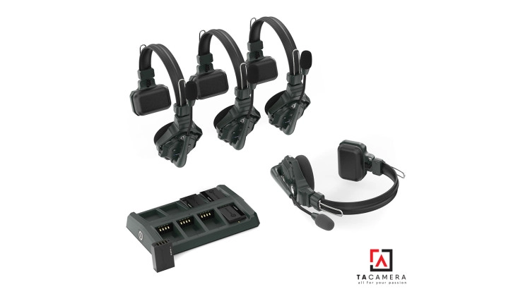 Tai Nghe Hollyland Solidcom C1-4S Full-Duplex Wireless DECT Intercom System with 4 Headsets (1.9 GHz) - Chính Hãng