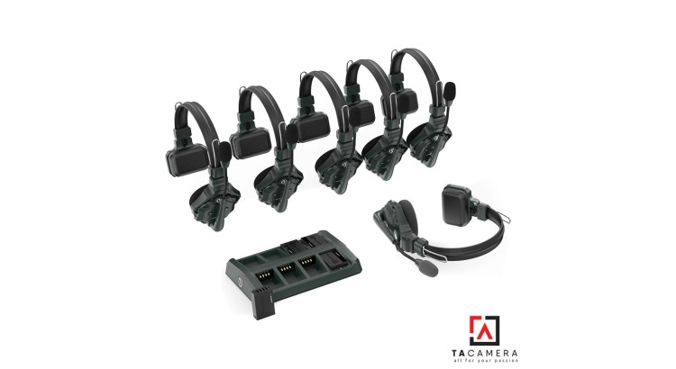 Tai Nghe Hollyland Solidcom C1-6S Full-Duplex Wireless DECT Intercom System with 6 Headsets (1.9 GHz) - Chính Hãng