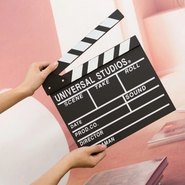 Bảng Clapper Board - Phụ Kiện Chụp Ảnh Quay Phim - Gỗ 27x30cm