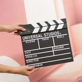 Bảng Clapper Board - Phụ Kiện Chụp Ảnh Quay Phim - Gỗ 27x30cm
