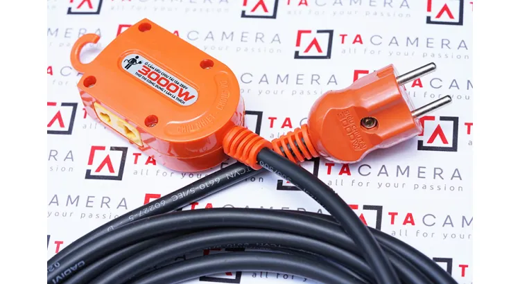 Dây Nối Nguồn Công Suất Lớn - Chịu Tải 3000w - 2 Ổ Cắm - Dài 7m