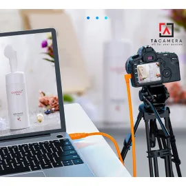 Dây Cáp Type-C To Micro-B 5-Pin - Chụp Ảnh Flatlay Bằng Liveview - Màu Cam - Dài 5m - Right Angle