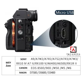 Dây Cáp Type-C To Micro-B 5-Pin - Chụp Ảnh Flatlay Bằng Liveview - Màu Cam - Dài 5m - Right Angle