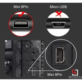 Dây Cáp USB 2.0 To Mini 8-Pin - Chụp Ảnh Flatlay Bằng Liveview - Màu Cam - Dài 5m - Right Angle