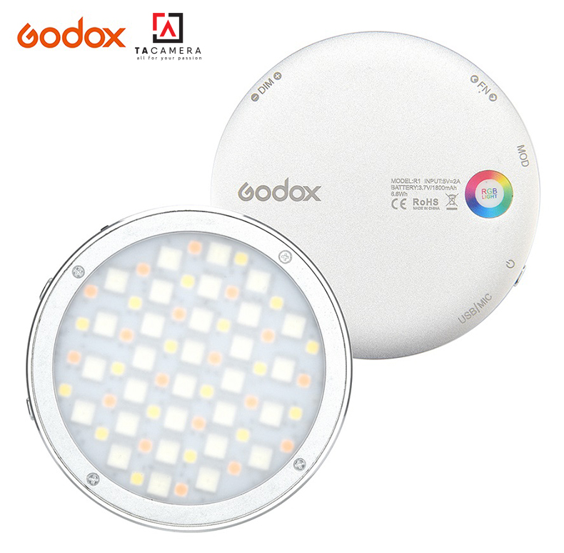 Godox R1 Led TA Camera: Đèn LED Godox RGB R1 Pin lithium 1800 mAh Thời gian sử dụng ...